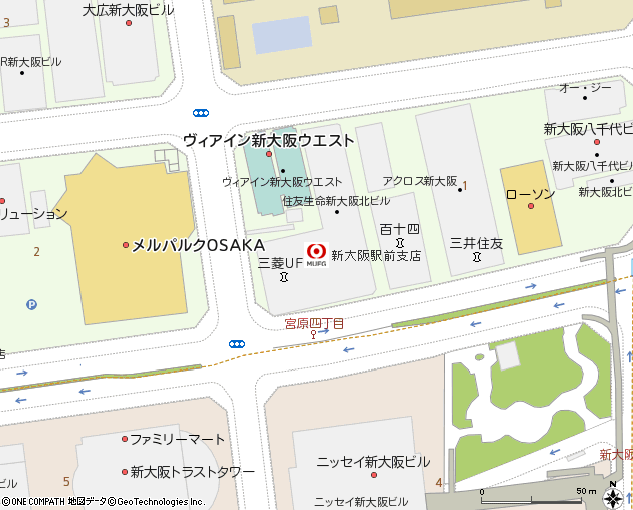 新大阪駅前支店付近の地図